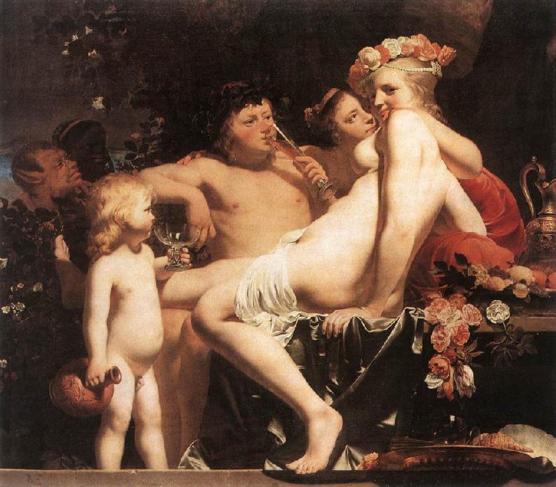 EVERDINGEN, Caesar van Bacchus with Two Nymphs and Cupid fg oil painting image